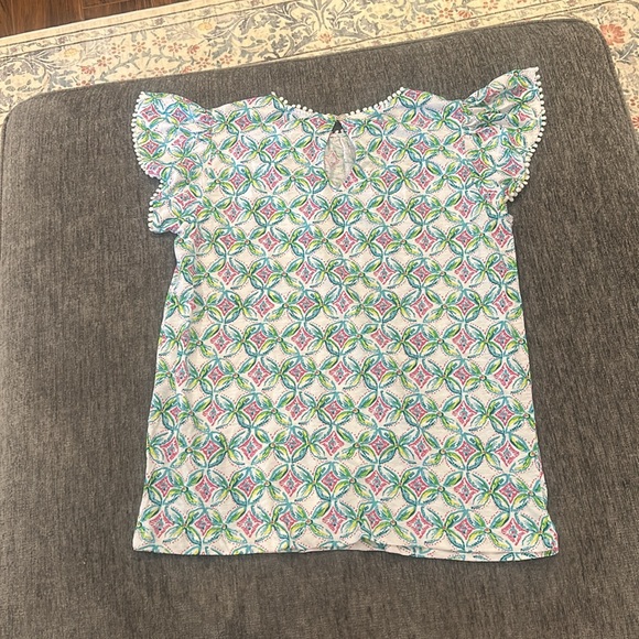 NWT Stella Parker Blouse Geoprint (white pink yellow blue) size small - Picture 4 of 6